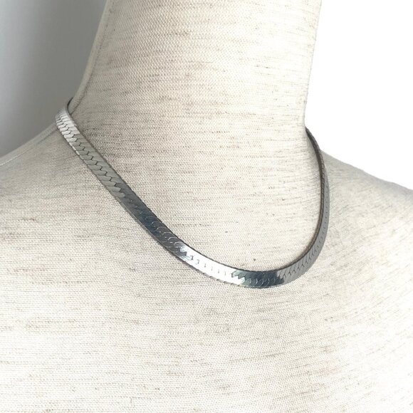 Sterling Silver 925 Italy 6.5MM Wide 16" Italian Herringbone Chain 23g - Picture 1 of 16